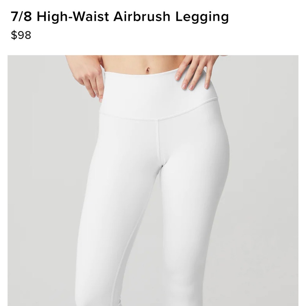 7/8 ALO yoga White airbrush leggings size S, nwot. Full Set available